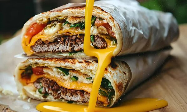 Deliciously stacked wraps with filling