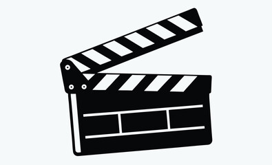 Movie clapperboard silhouette, Clapperboard glyph icon, Movie clapper board, Clapboard Silhouette