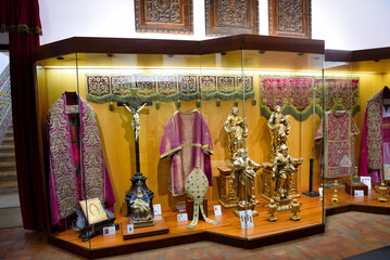 interior of the cathedral of santa maria consecrated in the 14th century, construction began in 1251 in Gothic style Faro Portugal
