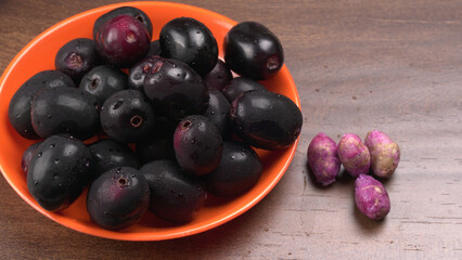 Jambul or Jamun (Syzygium cumini) isolated on white background 