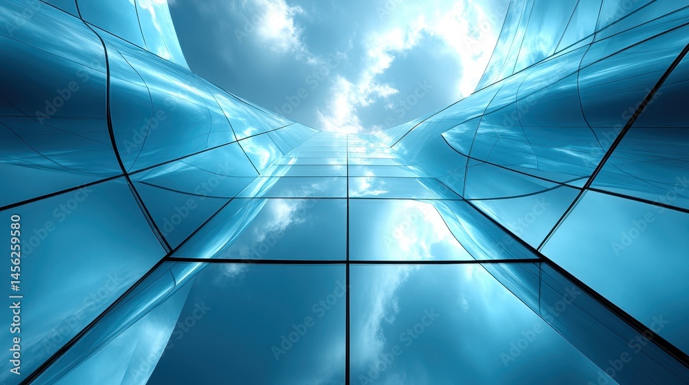 Poster innovative azure background displaying advanced digital network and futuristic technological concept