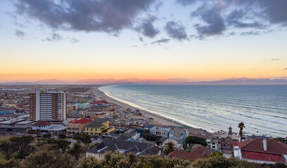 Elevated view of Muizenberg beach in False Bay Cape Town.