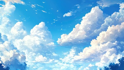 A vibrant sky filled with fluffy clouds (2)