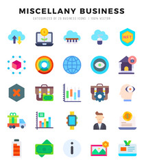 Miscellany Business icons set. Vector illustration.