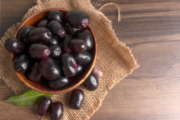 Jambul or Jamun (Syzygium cumini) isolated on white background 