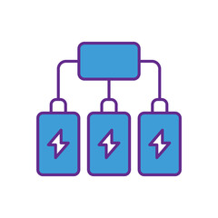 Power Distribution Hub vector icons stock illustration