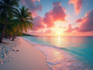 Tropical Sunset Paradise Beach
