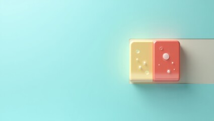 User Interface Design. Two colorful dice with white dots on blue backg