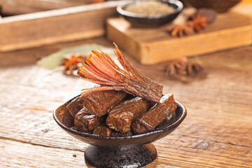 Dried beef jerky, beef strips