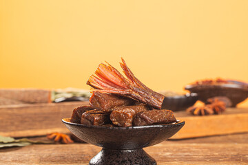 Dried beef jerky, beef strips