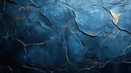 Naklejka premium Dark blue stone texture with gold accents