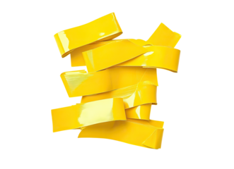 Yellow tape stickers