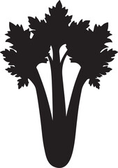 celery vegetable silhouette, black and white silhouette, vector and illustration