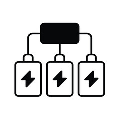 Power Distribution Hub vector icons stock illustration