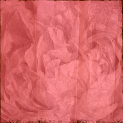 Pink crumpled paper abstract background with soft textures and vintage grunge border. Romantic handmade look ideal for scrapbooking, cards, posters, and creative designs.