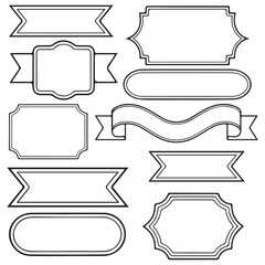 Obraz premium Vector Ribbon and Badge Set – Outline Design Collection