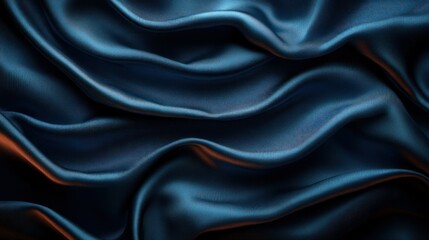 Obraz premium Deep blue silk drapes in elegant folds