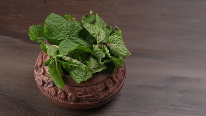 Ginger root vegetables and fresh mint leaves Concept health diet.
