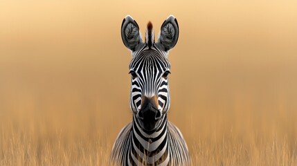 Obraz premium An eye level photograph of a zebra in its natural environment