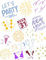 set of party and new year celebration element vector illustration