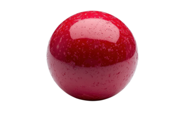 Vibrant Red Cricket Ball: Isolated Studio Shot, Perfect for Sports Designs and Marketing Materials. on transparent background