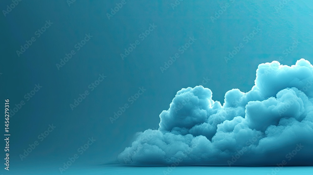 Poster Realistic blue clouds floating across an expansive and open sky