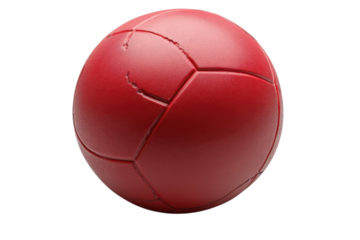 Vibrant Red Handball: Isolated Sport Equipment, Perfect for Team Game Promotion, Website Design, or on transparent background
