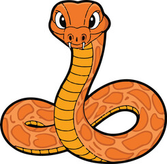 Fototapeta premium vector illustration of cartoon snake