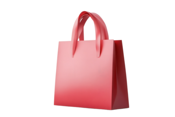 Romantic Red Gift Bag with Elegant Ribbon Bow for Valentine's Day love heart design vector romance on transparent background