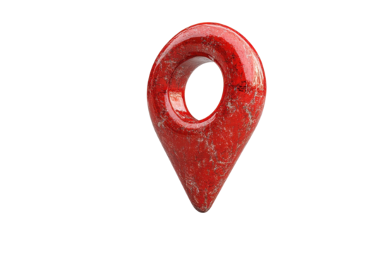 Red Pinpoint Map Marker: Location Symbol, GPS, Address, Navigation, Geographic, Point, Position, on transparent background