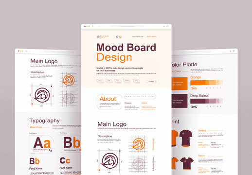 Minimalist Brand Mood Board Identity Template Design