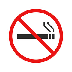 No smoking sign symbolizing prohibition, vector design for health regulations and public spaces