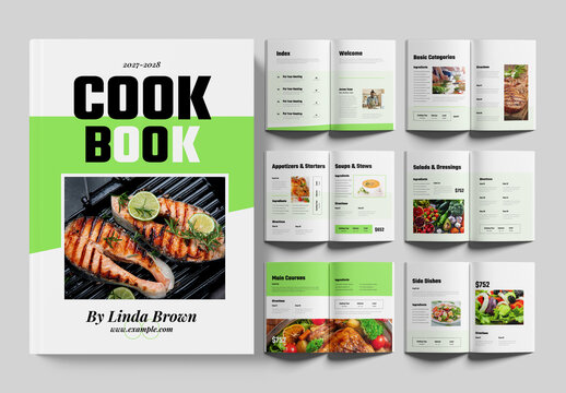 Modern Minimalist Cookbook Layout Design