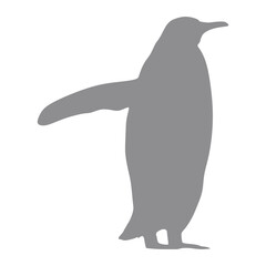 Vector silhouette of penguin on transparent background