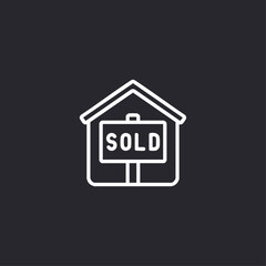 House sold icon logo flat vector design