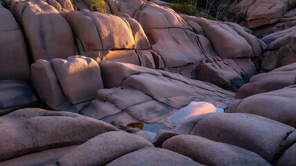 Intricate rock formations, textures, and light.
