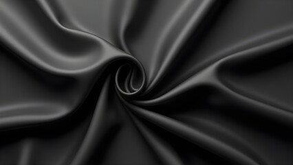 Obraz premium Swirling Black Satin Fabric: Luxurious Texture and Elegant Design for Backdrops