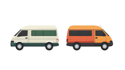 Two Vans Icon Isolated on Clean White Background