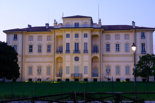 Facade of the historic Villa Alari Visconti di Saliceto at Cernusco sul Naviglio, Milan, italy