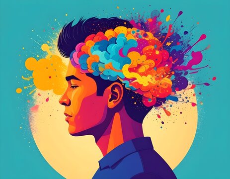 a man with an exploding mind