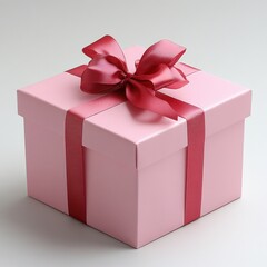 Obraz premium Elegant Pink Gift Box with Ribbon Ideal for Birthdays, Celebrations, and Special Occasions