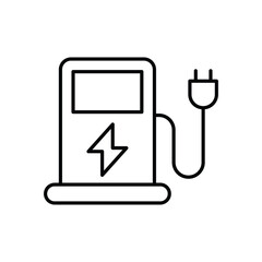 Electric Vehicle Charging vector icons stock illustration