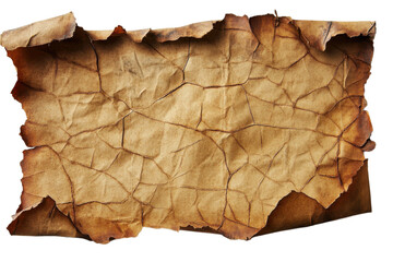 Aged Vintage Paper Texture: Grunge Background, Perfect for Retro Designs, Posters, and Collages. on transparent background