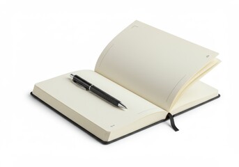 Open Notebook and Pen on Desk