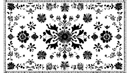 Patterned Shawl With Stitched Designs, vector illustration