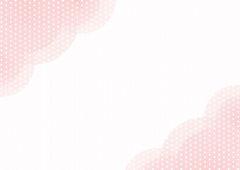 背景　水玉のモクモクのグラデーション枠　ピンク