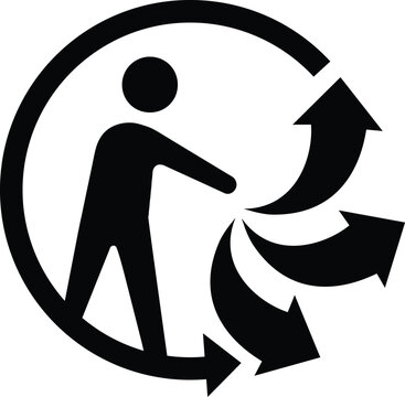 Triman recycling sign, Triman recycle icon symbol, sign of recycling of poly-bags in France, vector illustration