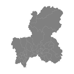 High Quality map of Gifu is a prefecture of Japan with borders of the districts