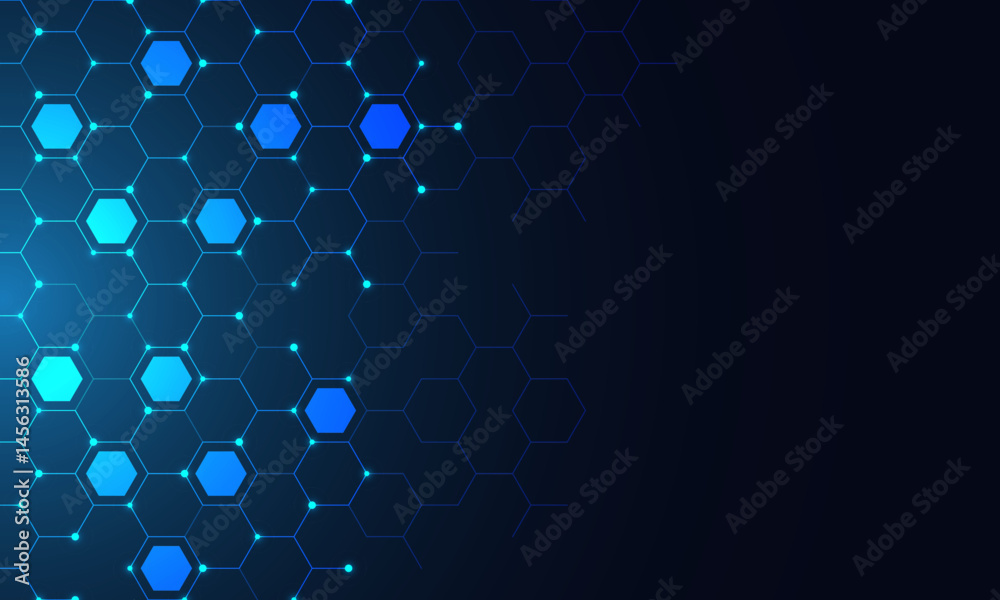 Aufkleber Abstract technology background and design element with hexagons pattern and geometric shapes