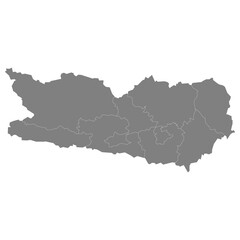 Fototapeta premium High Quality map of Carinthia is a state of Austria, with borders of the counties